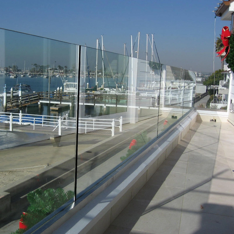 Aluminium U Base Shoe Railing System for 10-15mm Glass