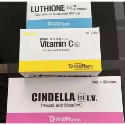 2023 mejores Productos Venta inyecciones para iluminar la piel Luthione Cindella Ascorbic Vitamina C ácida para blanqueamiento de suero inyecciones IV Glutax 1800000 GS