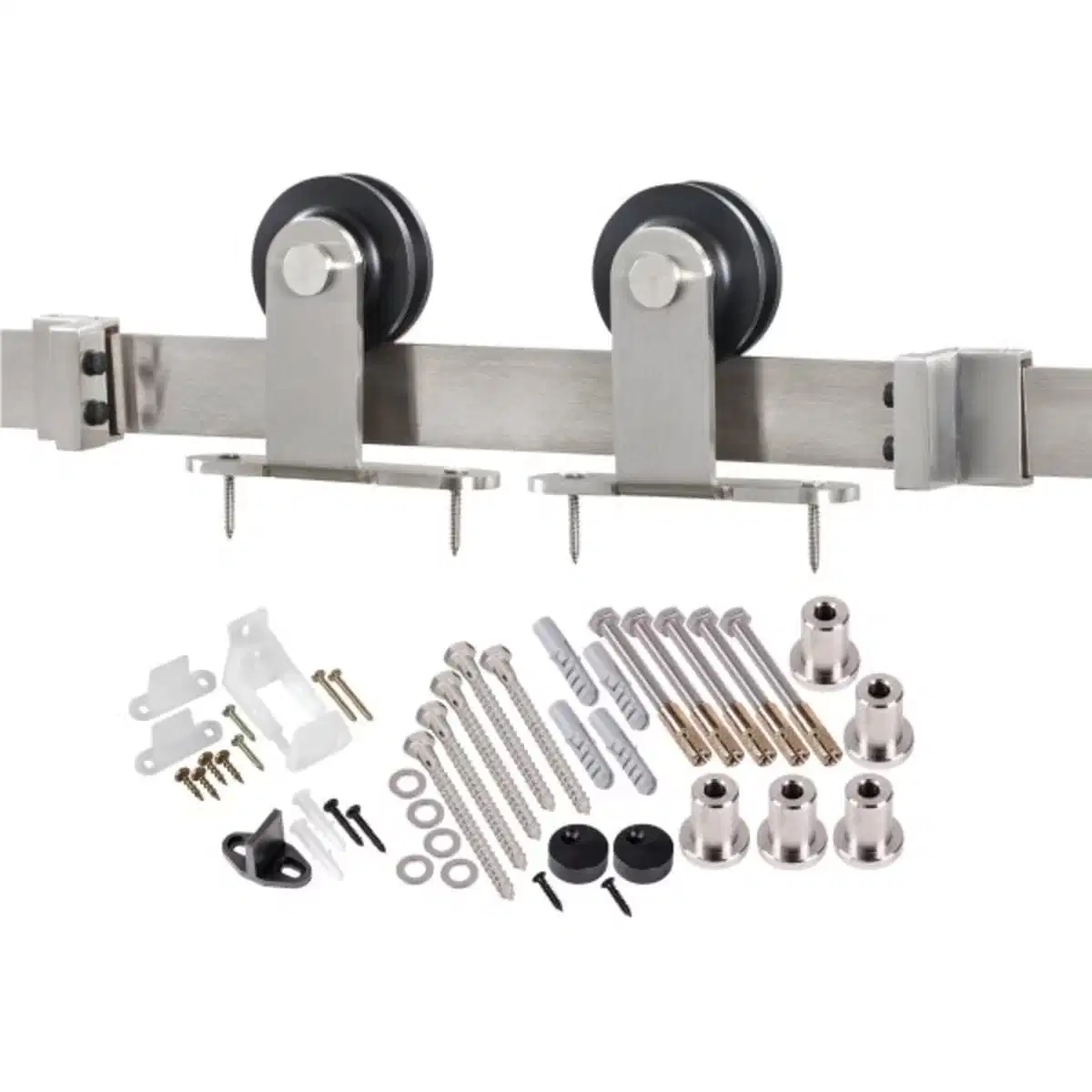 Stainless Steel-304 Grade-Sliding Rolling Barn Door Hardware Kit for Single Wood Doors