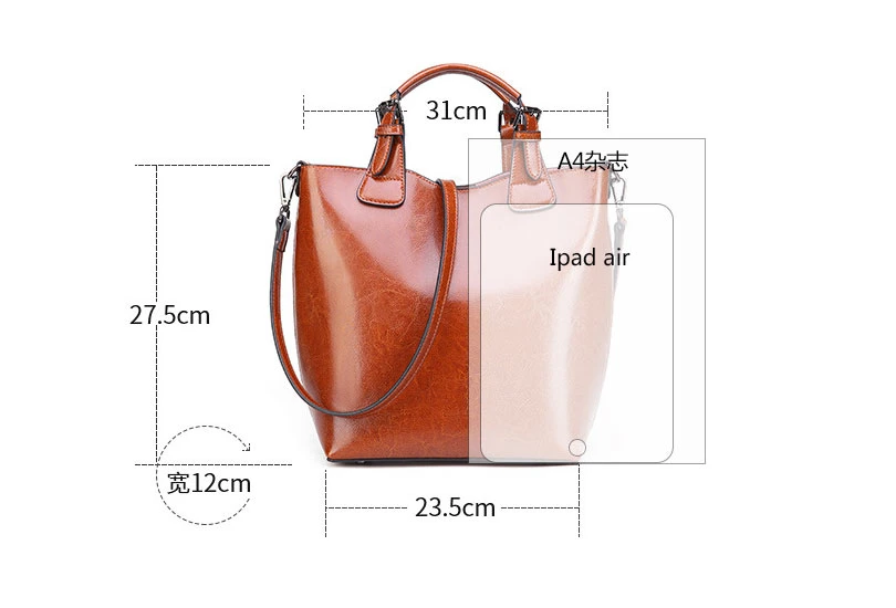 Cuero auténtico 2pcs en 1 Juego Dama Bolso Bolso con bolsa Gga5498