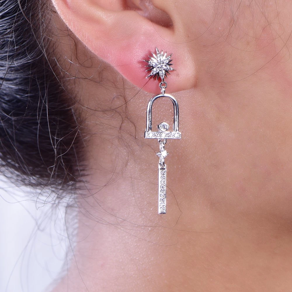 Best Selling Cage Earrings European CZ Luxury Tassel Earrings 925 Sterling Silver Jewelry Gift for Women