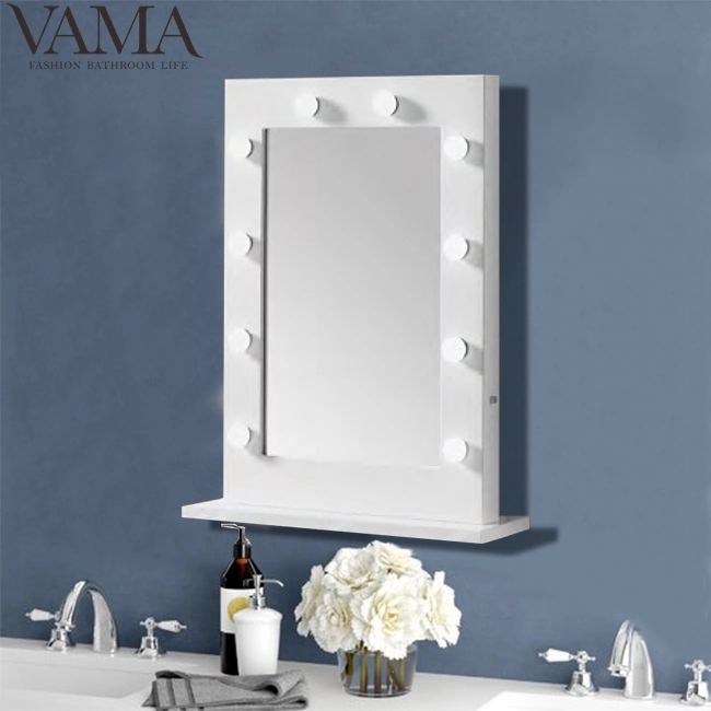 تصميم فاما الجديد هوليوود مرآة مرآة بيضاء المصابيح Dimmer Light صنع المرايا عند الأعلى 7703