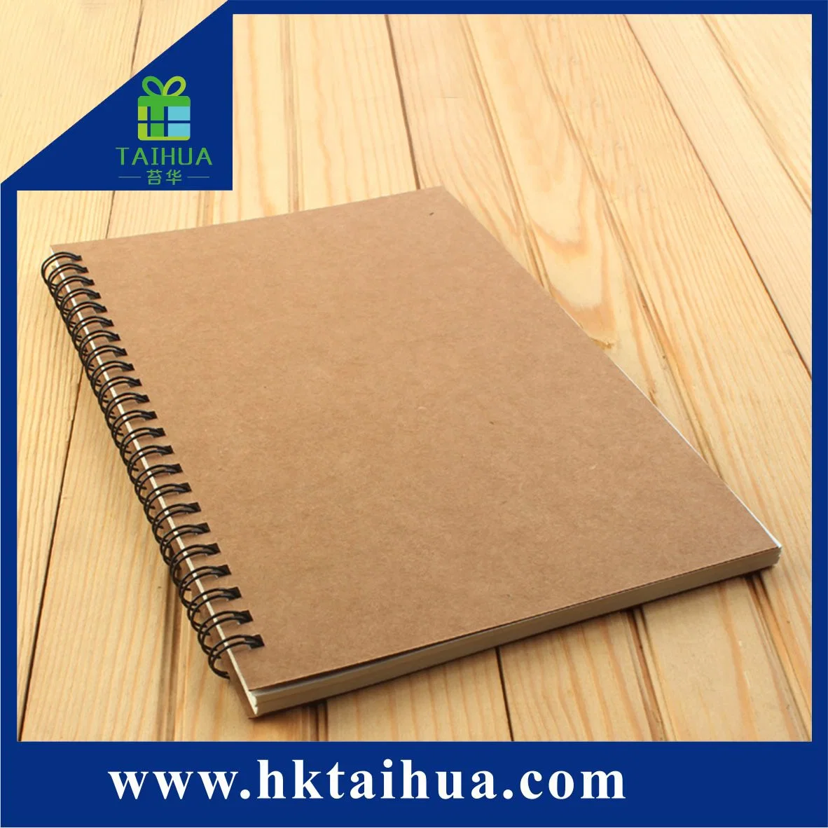 Wholesale/Supplier Custom A5 Hardcover Cheap Kraft Paper Spiral Bound Notebook Blank Page