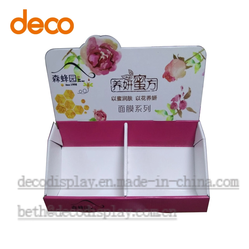 Cosmetic Display Stand Cardboard Facial Mask Counter Display Case