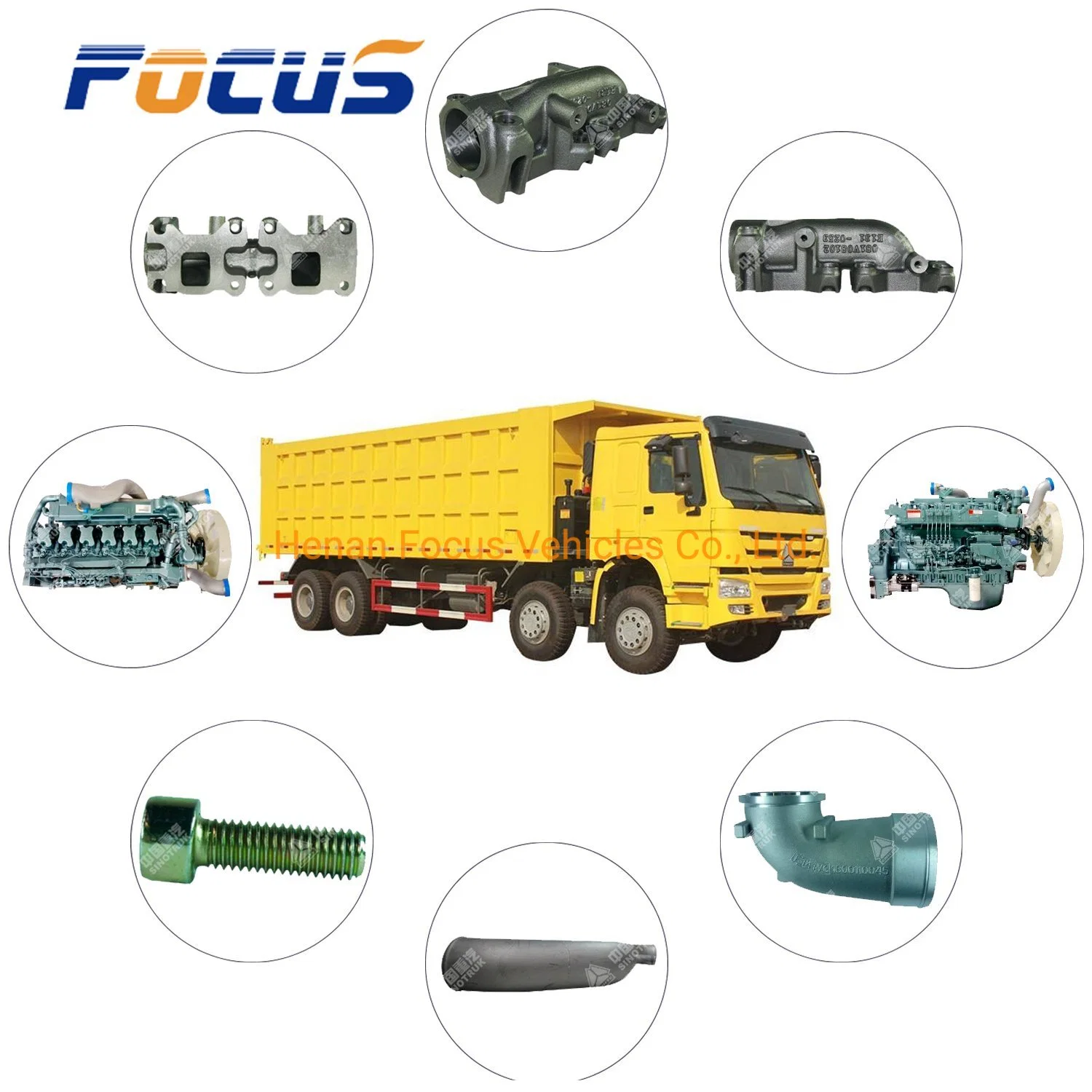 Low Price Truck Spare Parts for HOWO Shacman FAW Foton Beiben Camc Dfm Tractor/Dump Truck