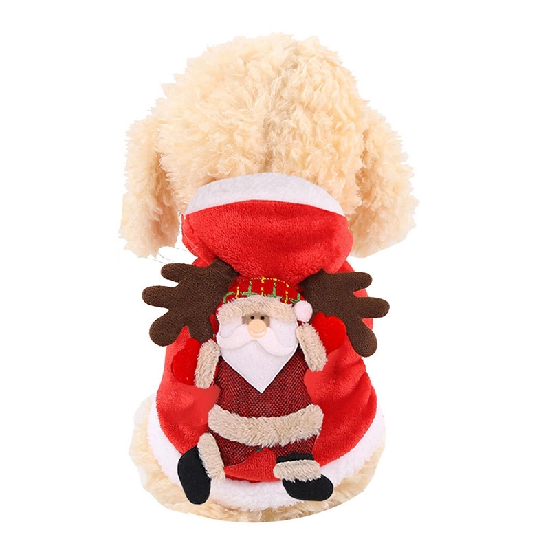 Dog Clothes Pet Dog Christmas Jacket Winter Warm Thick Cute Cartoon Small Dog Clothes