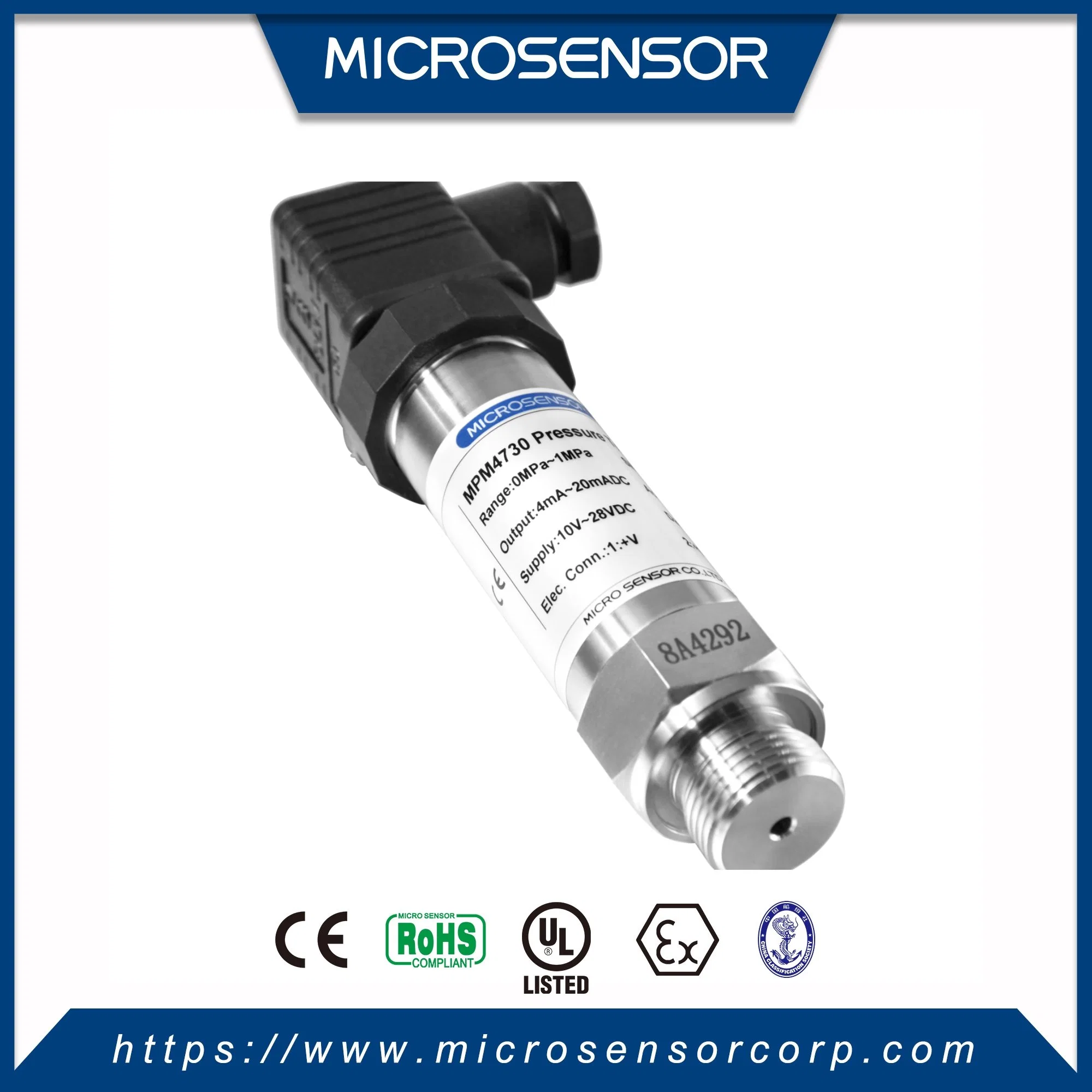 MicroSensor MPM4730 4~20mA RS485 HART Compact Intelligent Piezoresistive Air Pressure Sensor