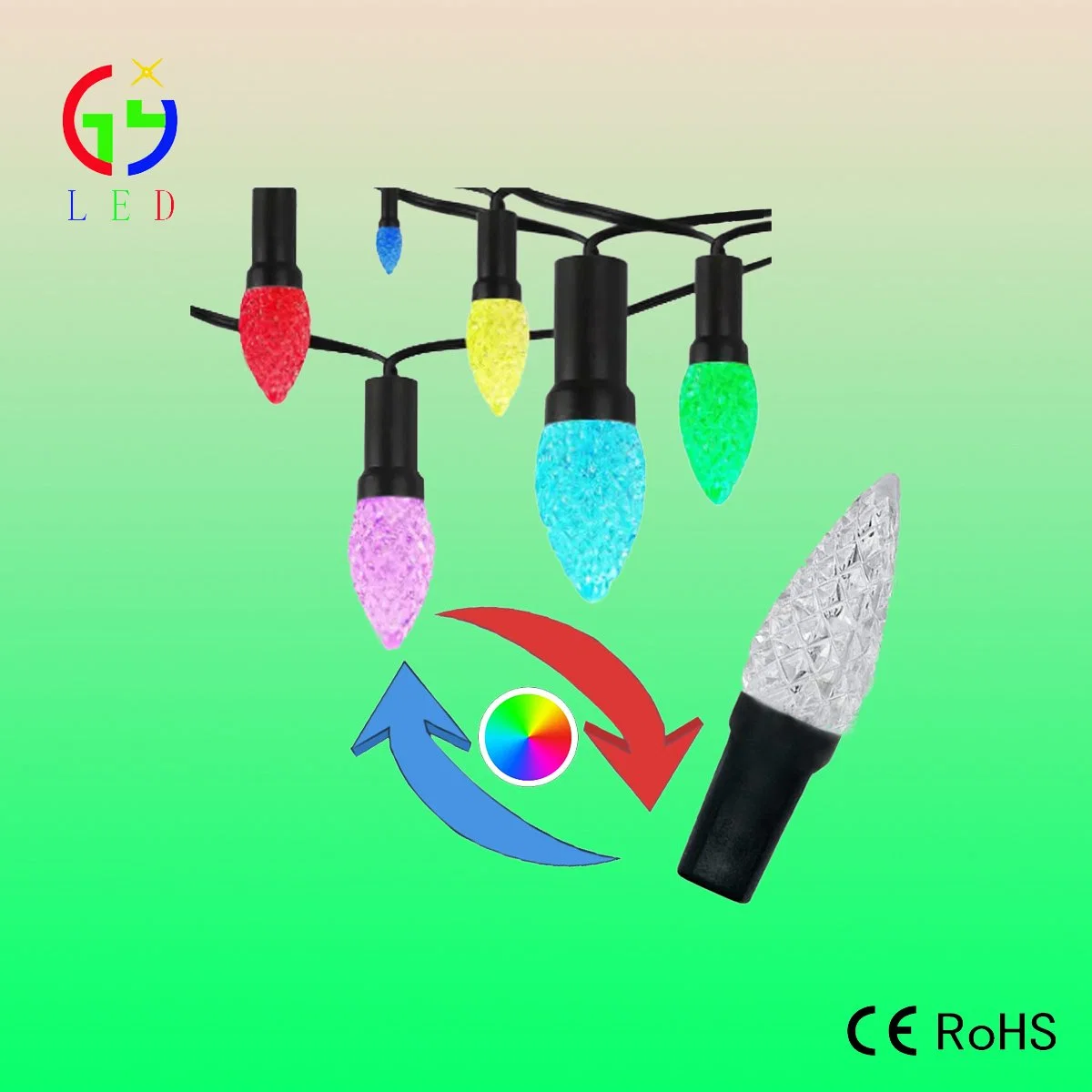 LED C9 Set of RGB Permanent Christmas Lights APP Controlling