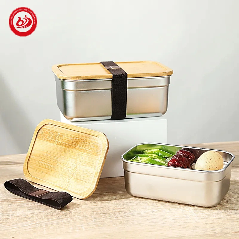 Wholesale/Supplier Custom Stainless Steel Bento Lunch Box Multiple Size with Bamboo Lid