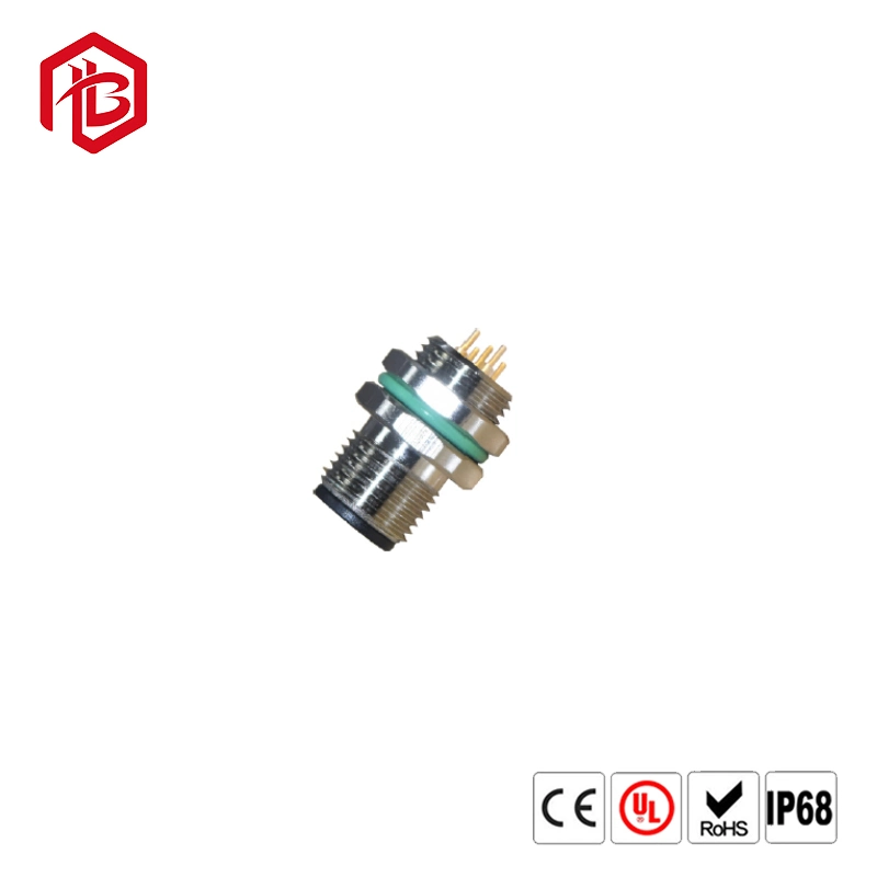 M12 4 Pin Aviation Cable Connector for PCB Board Metal Connector Plug+Socket Coupler Electronic Circular Connector