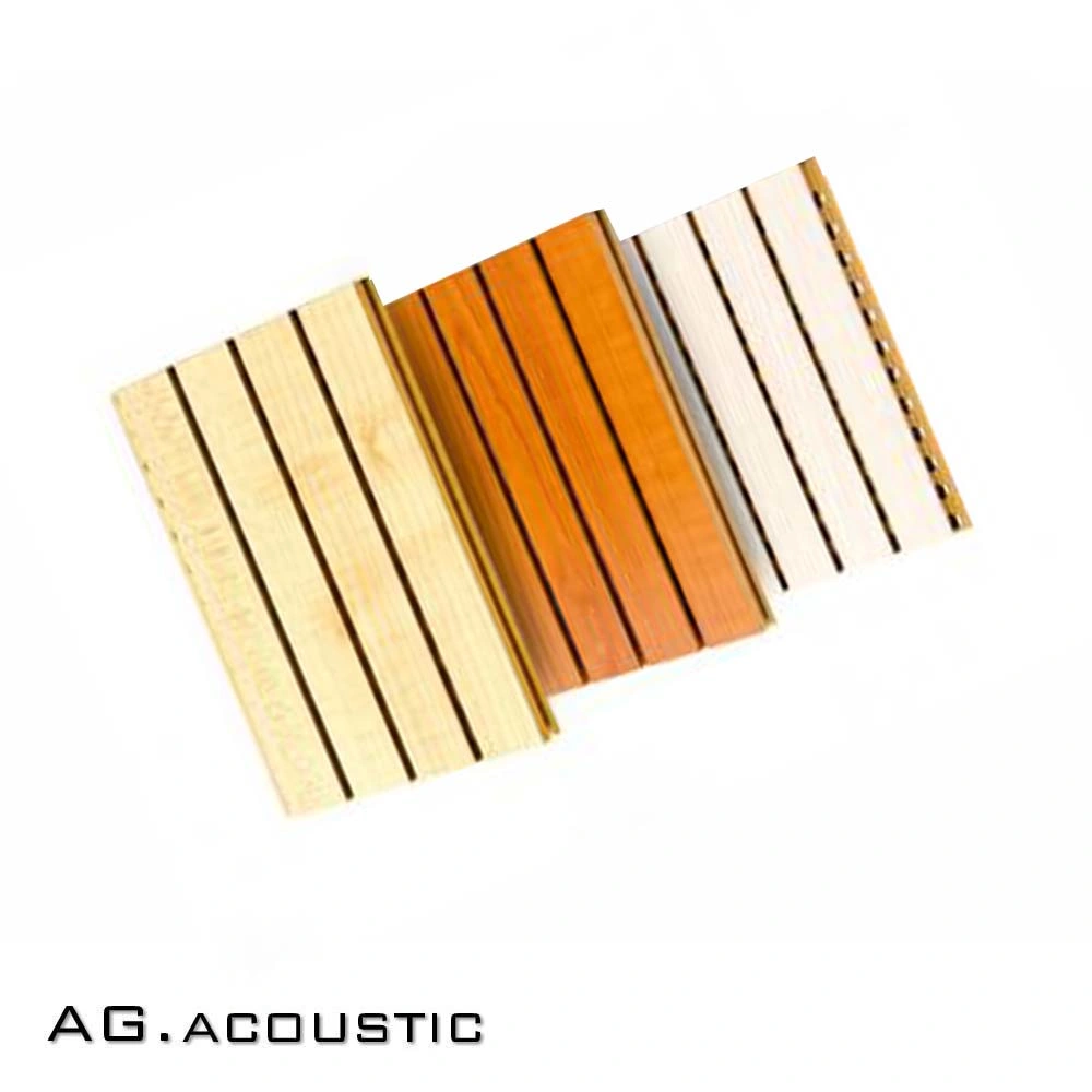 AG. Acoustic TV Background Decorative Material Slat Wall Panel Wood Sound Absorbing Grooved MDF Board