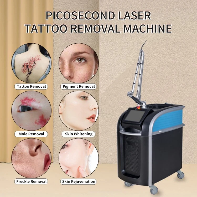 Remoção do laser ND YAG de 3 comprimentos de onda PicoSecond Q comutado portátil Equipamento de tatuagem permanente para venda