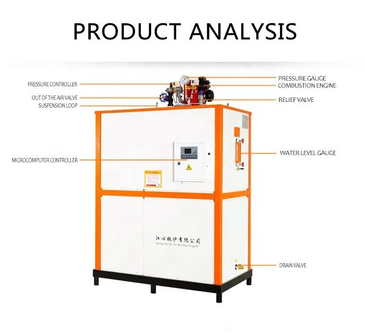 LHS Type Vertical Three Return Structure Gas Steam Boiler 0.7 غلاية بخارية تعمل بالديزل MPA للاستخدام الصناعي