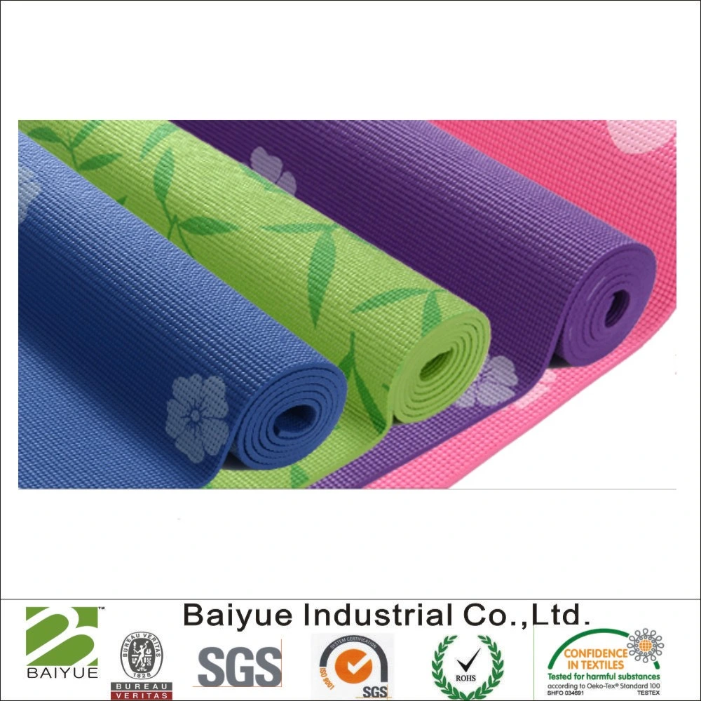 PVC impresa Antideslizante Mat de Yoga para el ejercicio