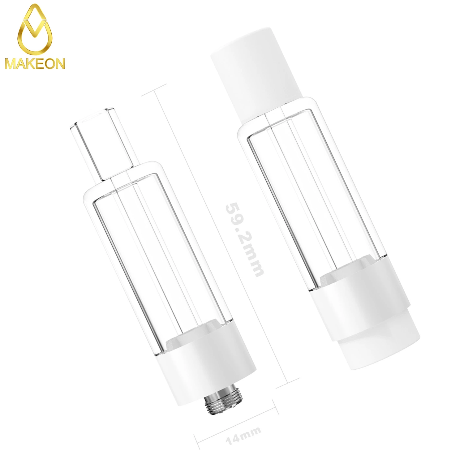 Makeon G20 OEM Cartridge Full Glass All Glass 3ml Cartridges Tank Glass Vape Print Logo Thick Oil Bottom Airflow Atomizer Puffin Choices Ruby Custom Packaging