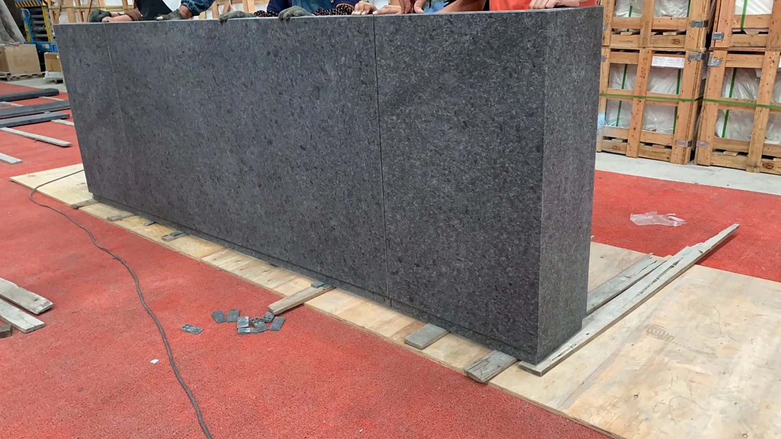 Grey Granite Custom Office Desk for Reception