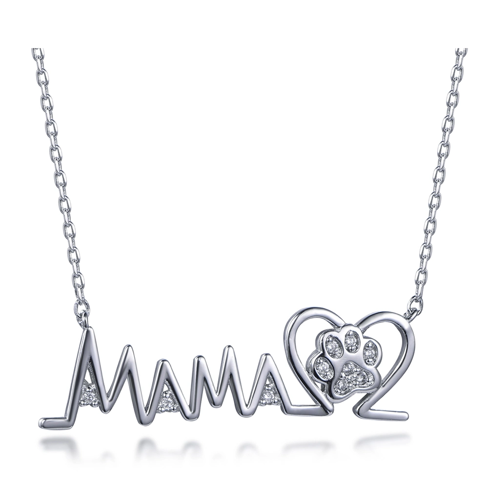 2022 Heart Jewelry 925 Sterling Silver Women Necklace Cubic Zirconia Pendants for Necklace Gift Daughter Mother Mama Necklace
