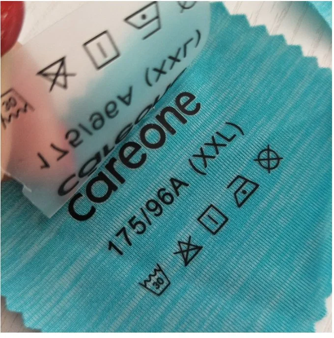 Garment Accessories Hot Washing Care Size Tagless Label Custom Heat Transfer for Sports Wear, Underwear