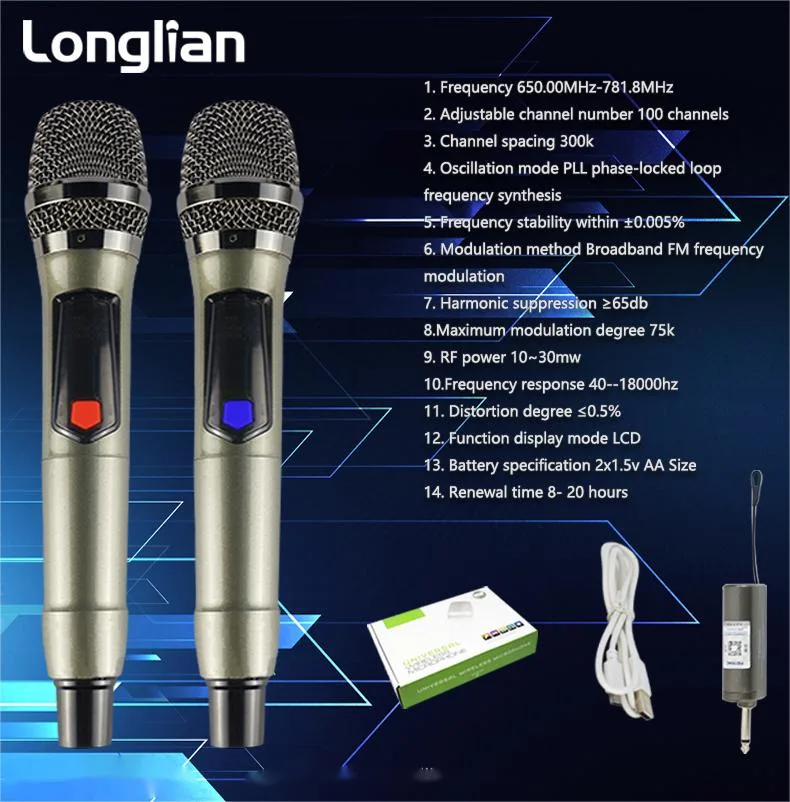 Ordinateur de poche de microphone sans fil Multil canal MIC