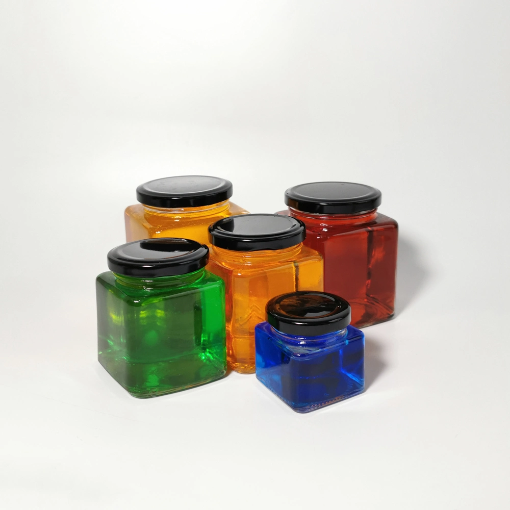 Small Square Glass Jam Jars Glass with Lid Storage Pickles Jar for Food