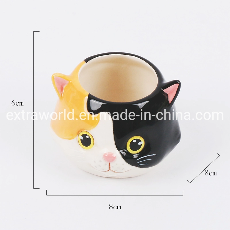 Cute Kitty Soporte palillo de vajilla de cerámica pintada a mano un palillo Cup Cena