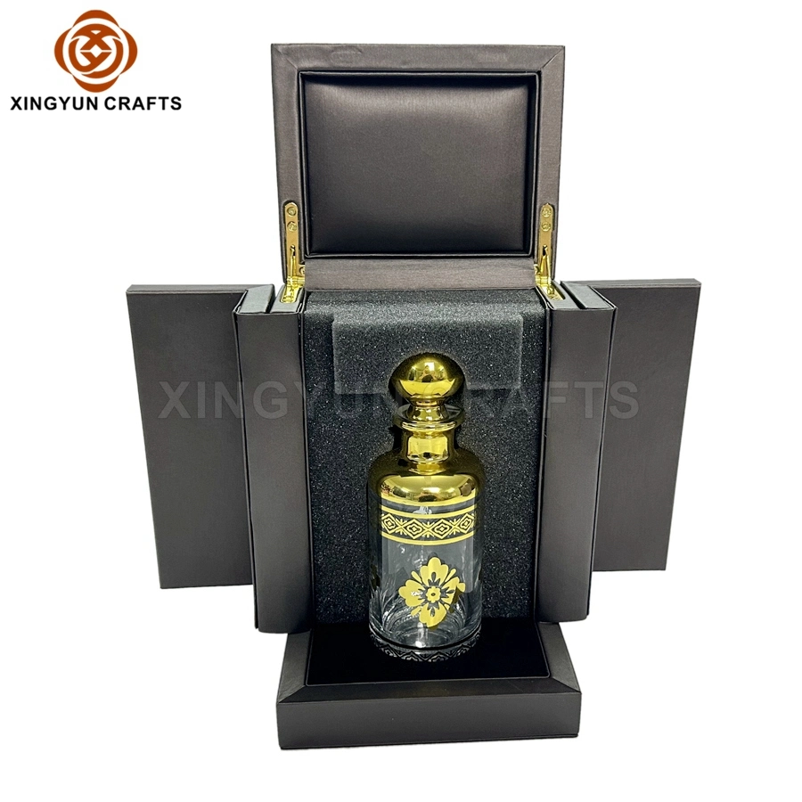 Custom Logo Luxury PU Lining Wooden Perfume Packaging Box Wood Box