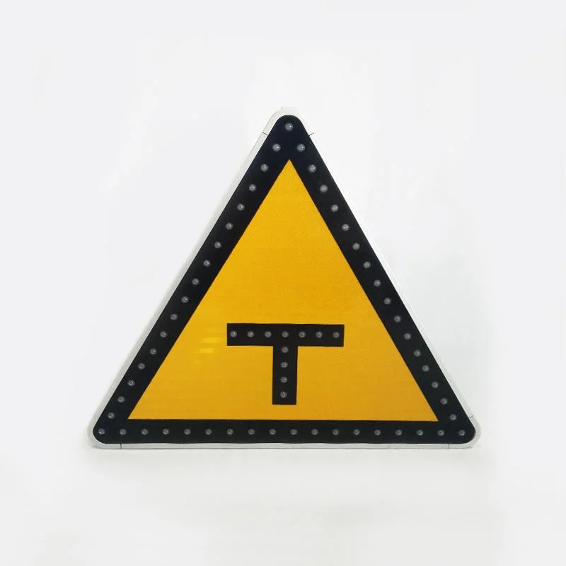 Solar Aluminum Traffic Stop Sign Customized Solar LED Traffic Street safety Warning Sign