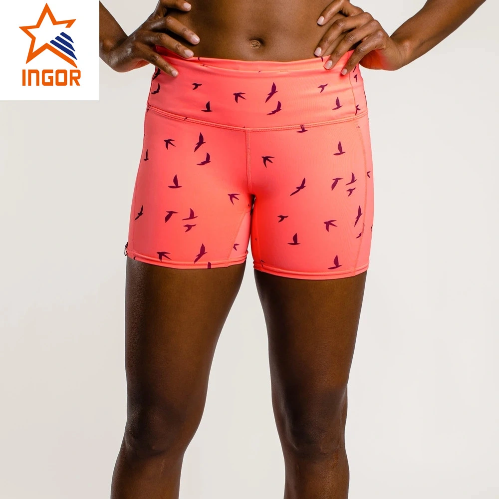 Wholesale High performance Women Sports Wear Yoga Pants Print Polyester Spandex Runing Short