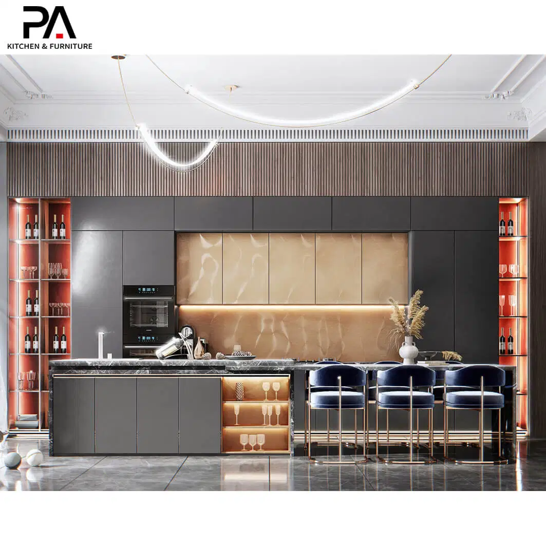 PA New Arrival Modern Design Melamine Pantry Kitchen Cabinet Unit Sets