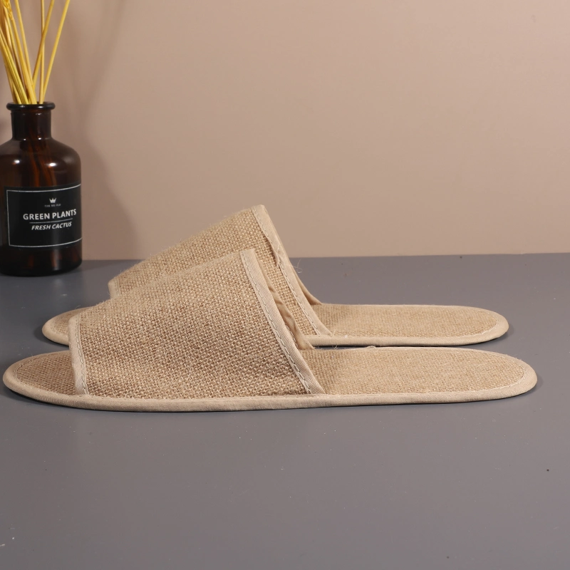 Eco Friendly Amenities Fabric Custom Open Toe Hotel Slippers