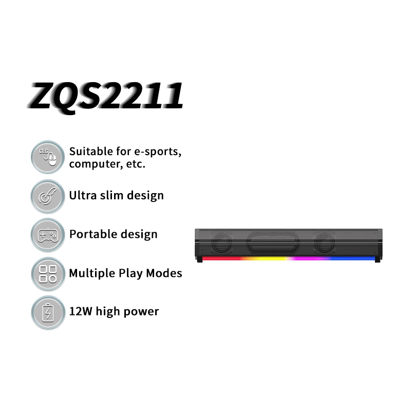 Zqs2211 Best Sell Mini Soundbar ordinateur Box Home Cinéma Bluetooth Haut-parleur sans fil