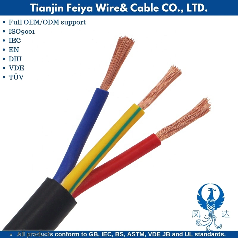 Nyy H07z-R 450/750V BVV Rvv PVC/XLPE النحاس الخالي من الرصاص كبل كهربائي مرن متعدد المراكز من نوع Conductor Wire