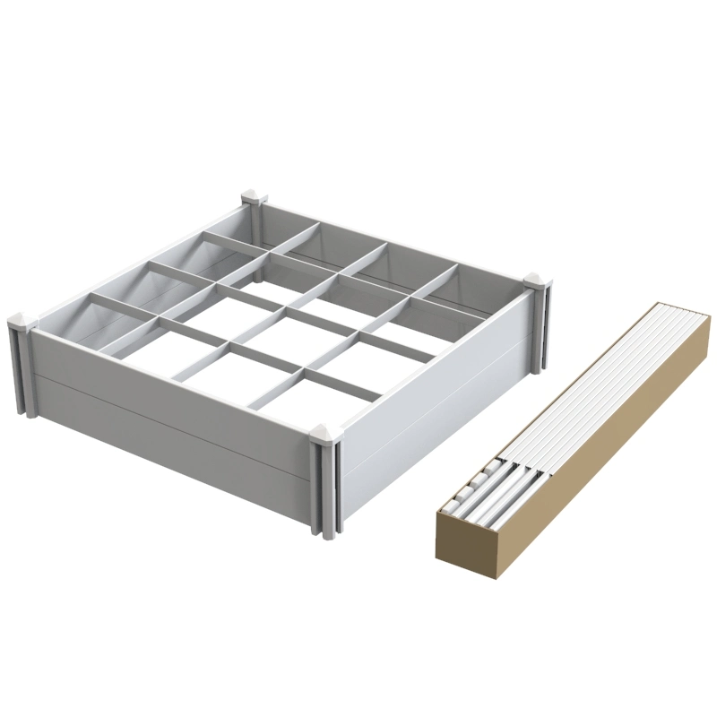 Exterior a prueba de UV vinilo PVC plástico levantado cama de jardín