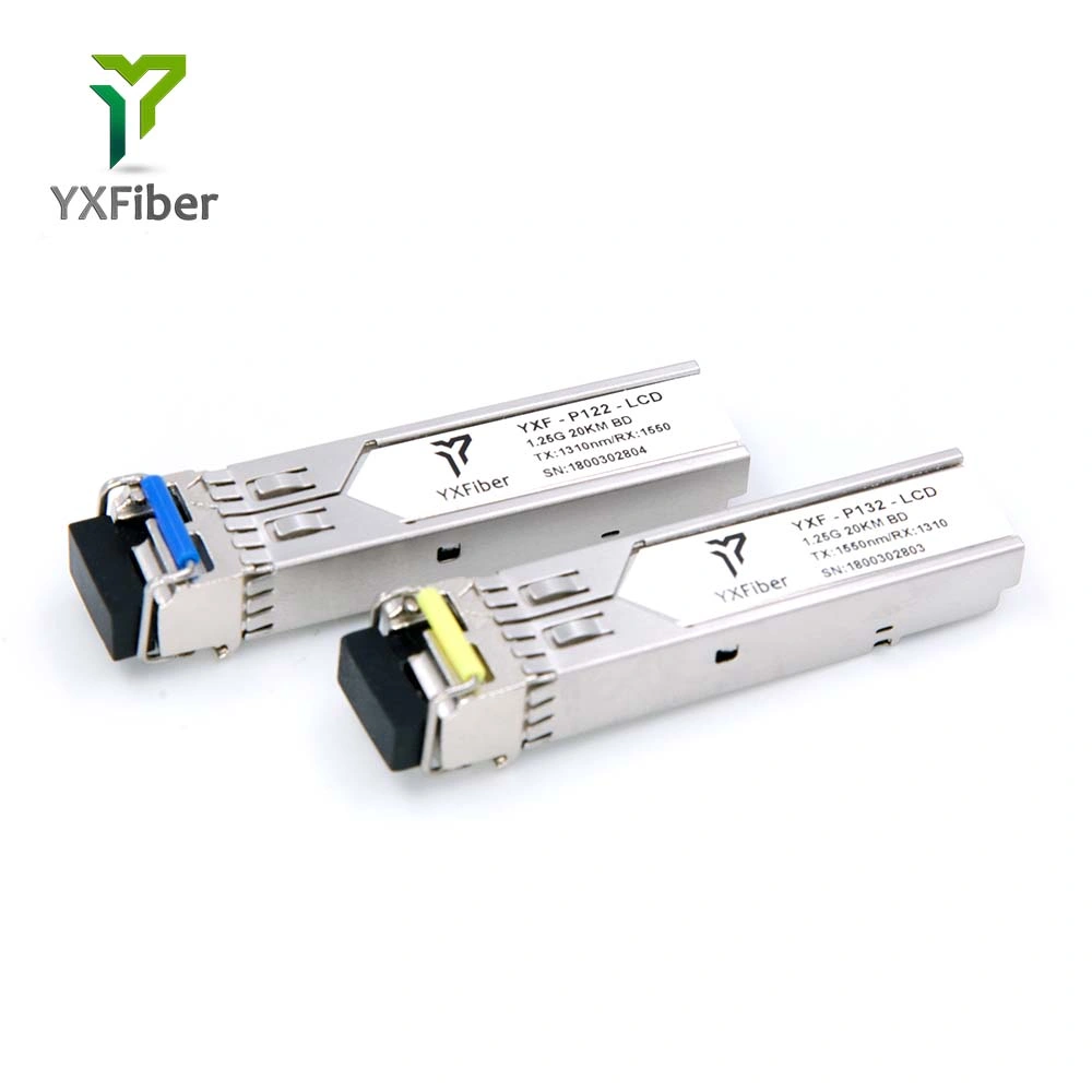 China Manufacturer 1.25g Bidi SFP Module 1310/1550nm 20km Optic Transceiver