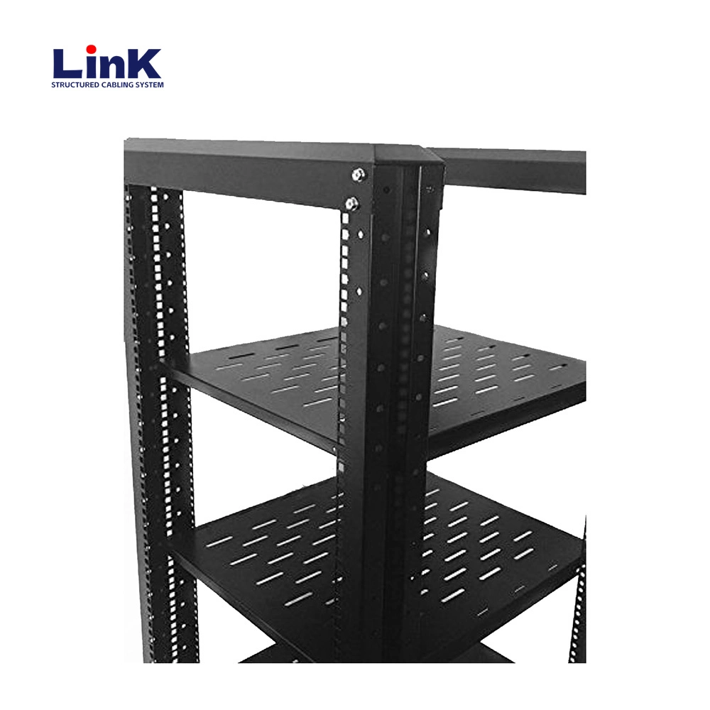 12u Server Rack Open Frame with Casters 4 Post Quick Assembly Rack