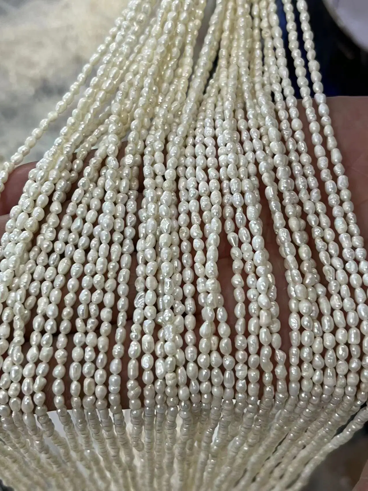 Wholesale/Supplier 2 -3mm White Rice Freshwater Pearl Strands Custom Fashion Jewelry Making