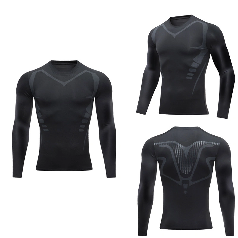 European and American High-Elastic Fitness Suit Men's Tight-Fitting and Quick-Drying Clothes