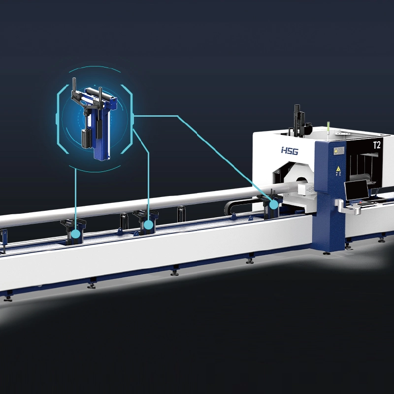 Machine automatique de coupe de tuyaux à trois mandrins laser 3000W 6000W Raycus Source d'alimentation