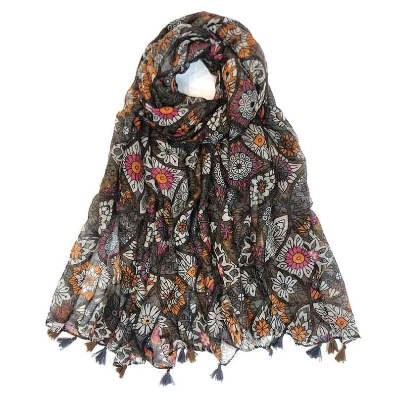 Sciarpa Estiva Arabesque Polyester Voile Scarf