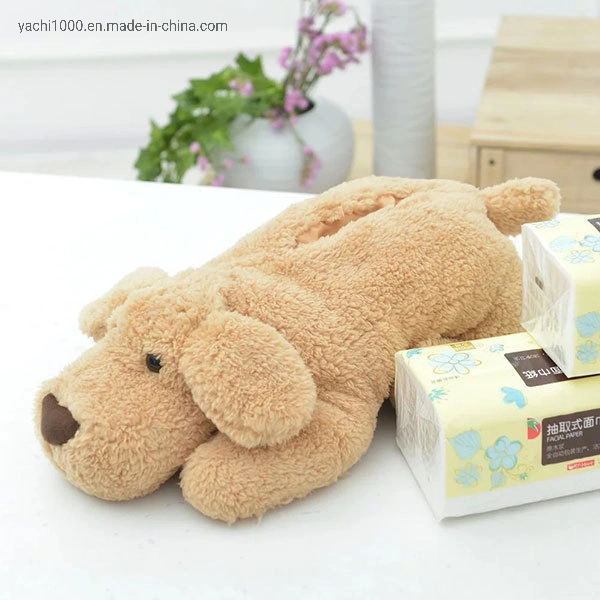 Car Decoration Dog Shape Plush Stuffed Tissue Box Cover