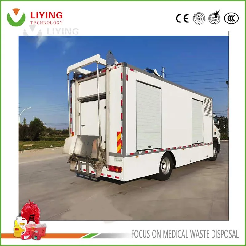 Eco-Friendly Truck Mounted Mobile Medical Garbage Microwave Disinfection Processing Vehicle with Shreddder Function for Hospital Waste Handle Equipment