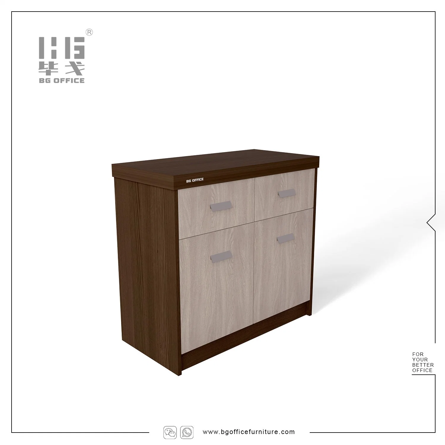 Wholesale Manager Table Brown Office Computer Desk Furniture with Drawer Extension Bookshelf