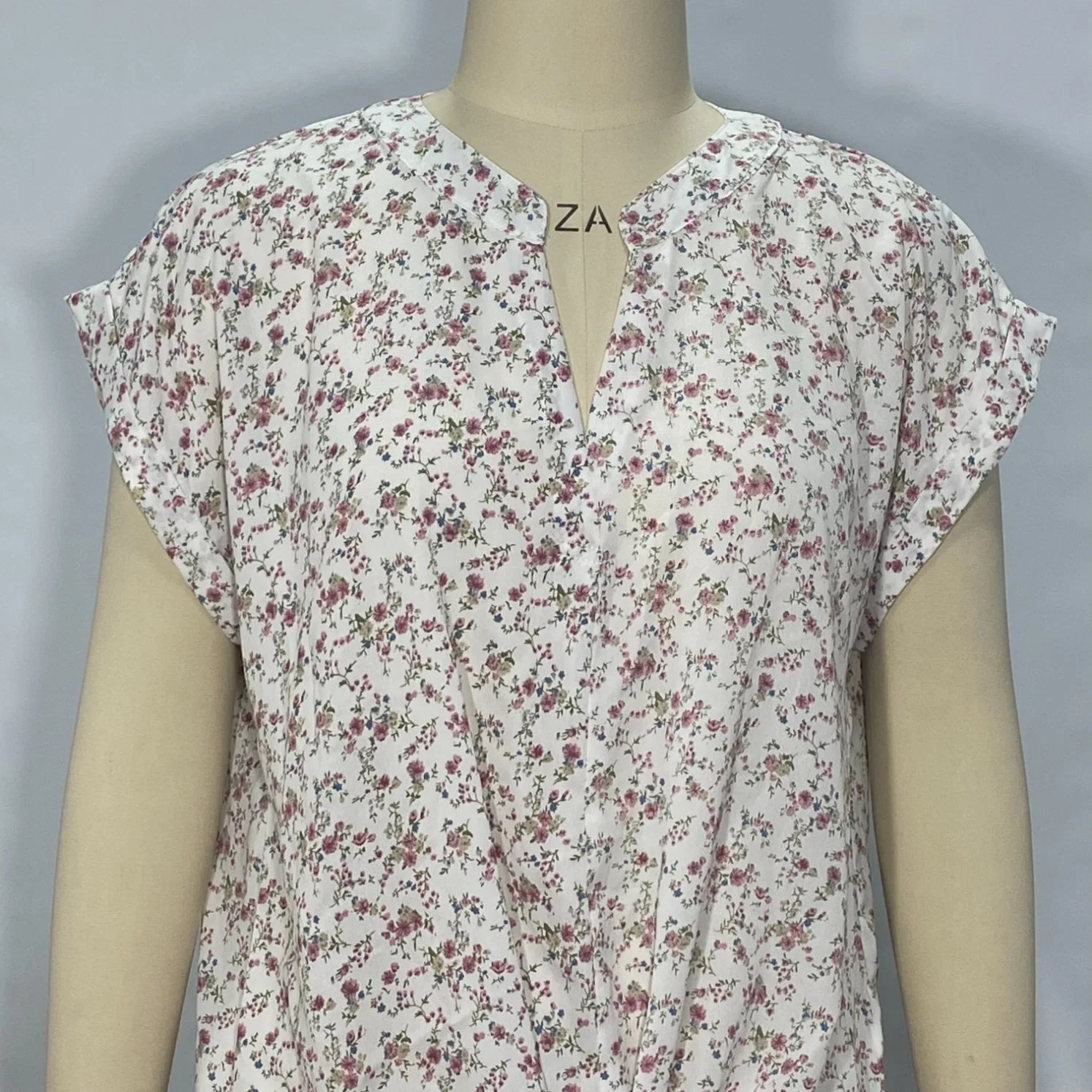 Summer Casual Fashion Floral Printed White Lady Tie Wrap Top