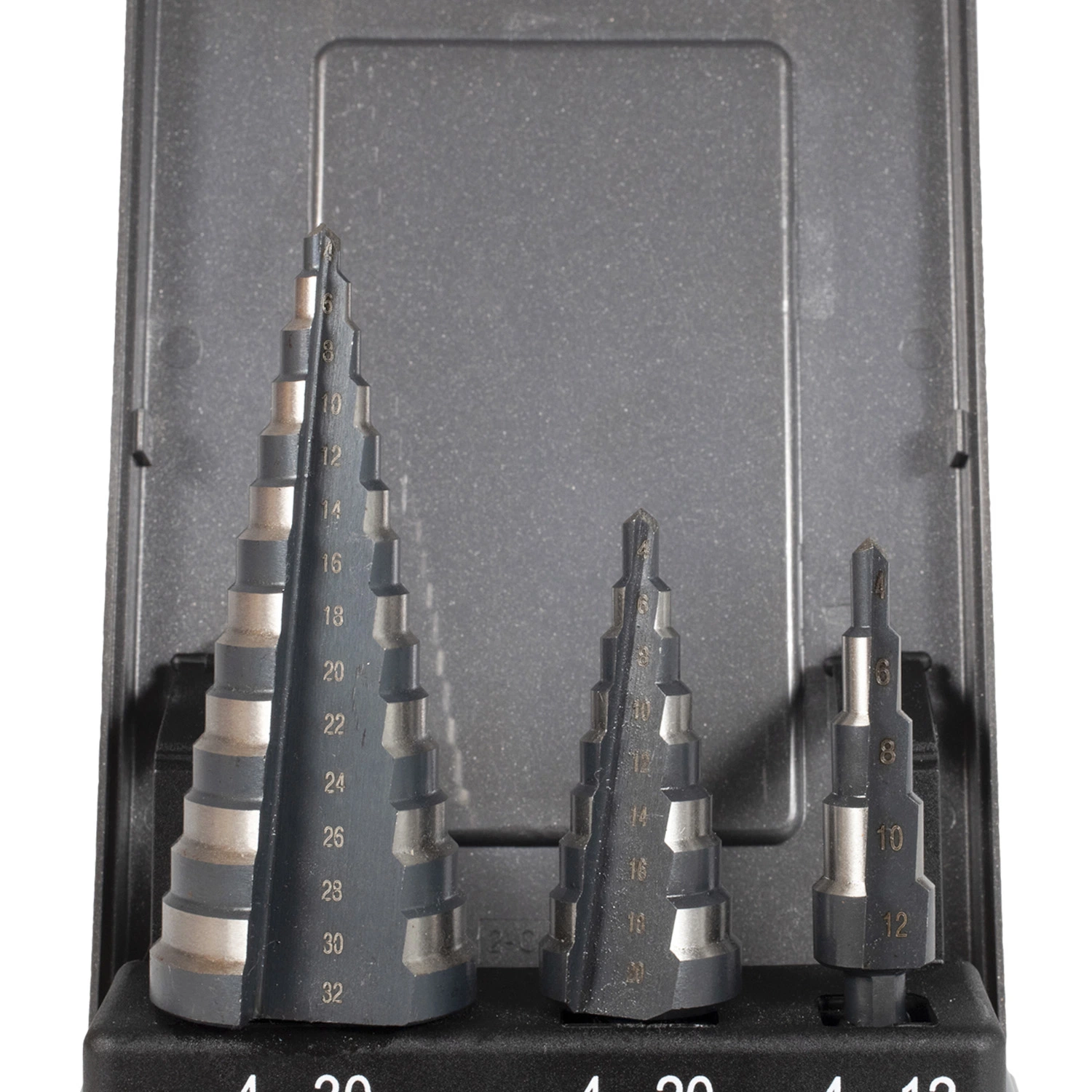 3PCS HSS Straight Flute Round Shank Black Finished Step Drill Bits Set