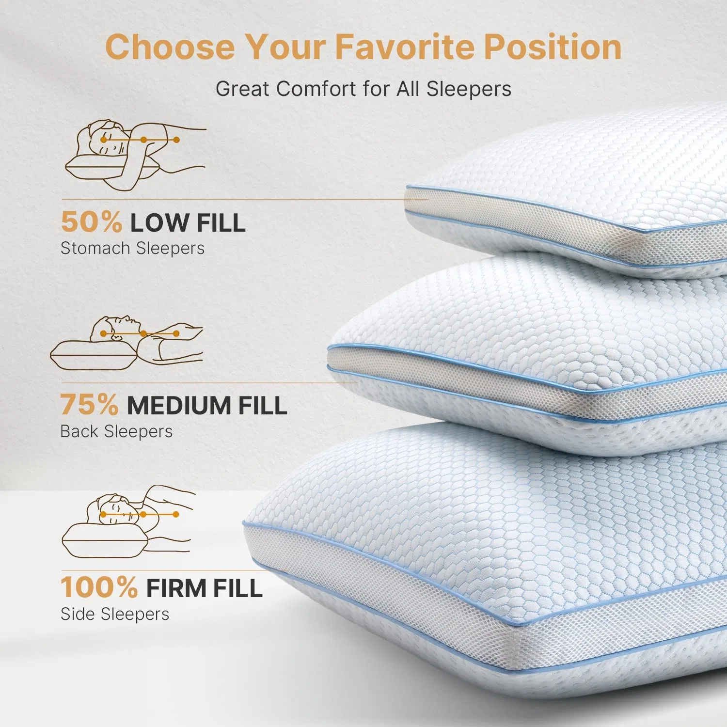 Cooling Gel Memory Foam Pillow Bamboo Rayon Memory Foam Pillow