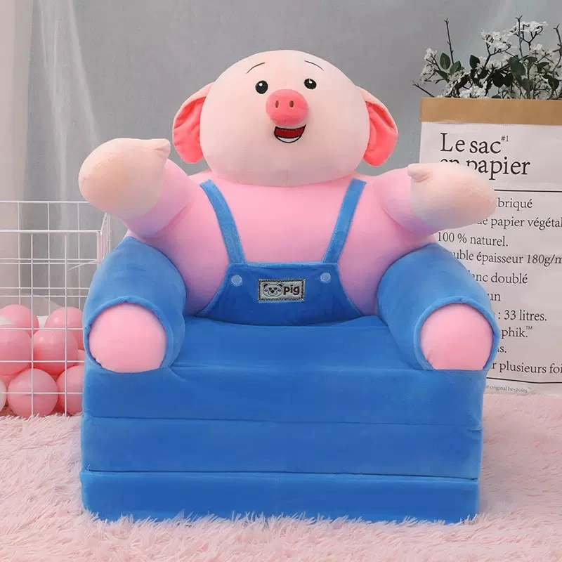 Móveis infantis Sofá pequeno cobertura Cartoon Pig Princess Girl Cadeira reclinável cadeira dobrável para bebé Sofá-cama individual Lazy
