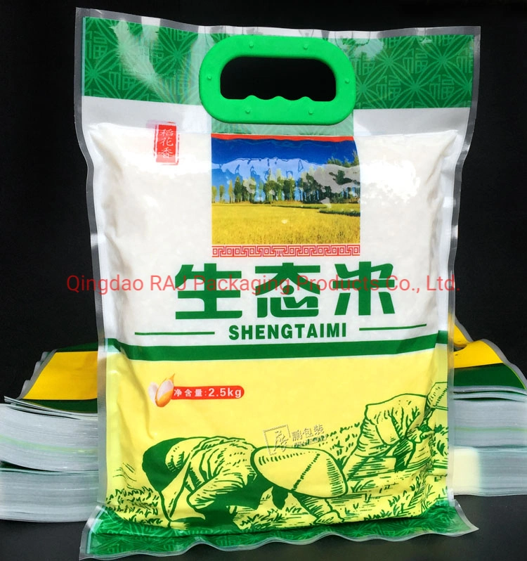 1kg 2kg 5kg 10kg Kundengebundene Reis Kunststoff Verpackung Griff Beutel