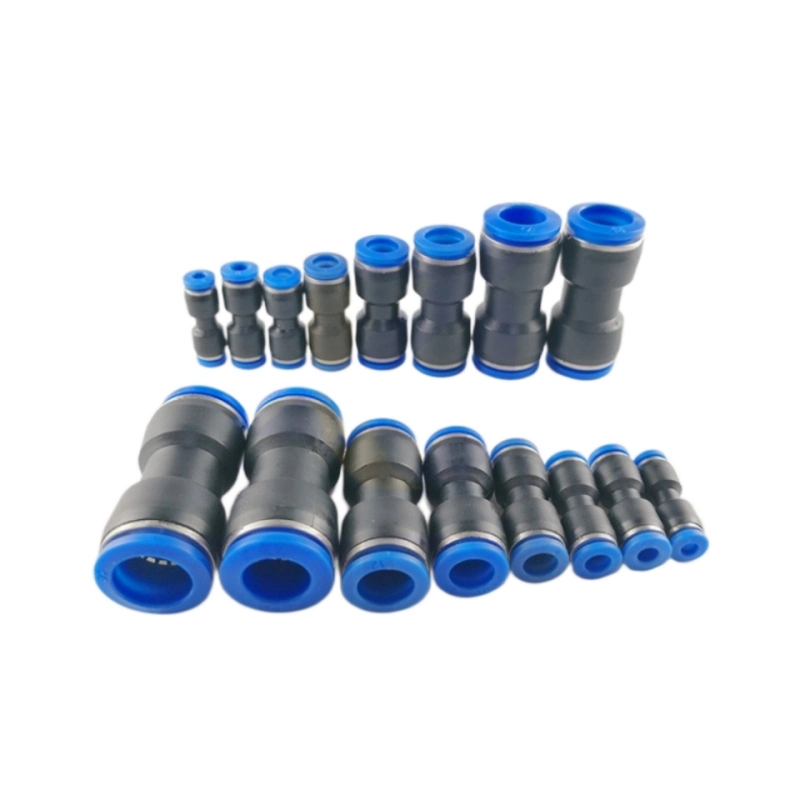 Factory Supply PU Series Straight Union Quick Connect Plastic Push in Tube Multi-Size Air Connector China Pneumatic Fittings