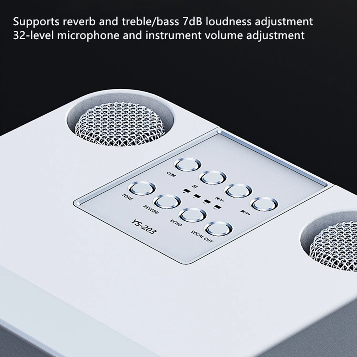 Ys-203 Portable K Song Bluetooth Soundbox Speaker Wireless Microphone Set Outdoor Family Party Singing Song Subwoofer - White