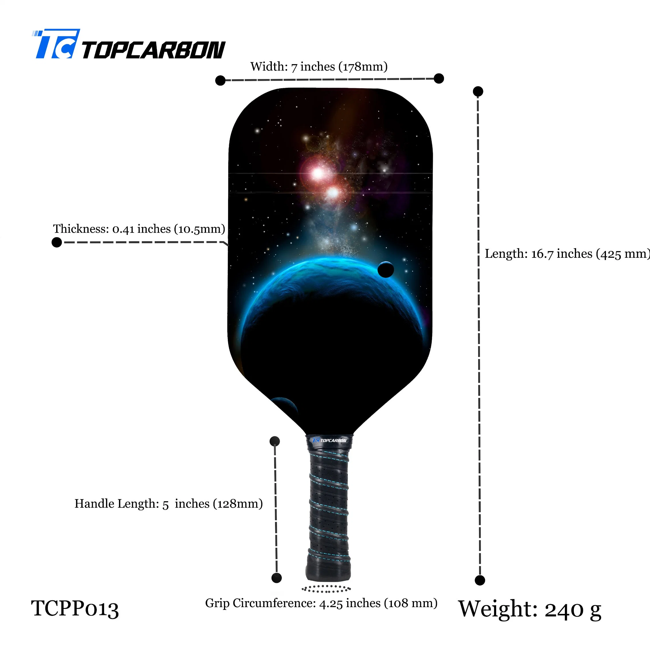 Carbon Fiber Fibergloss Lightweight Oversize Graphit Usapa Approved Pickleball Paddle Racket